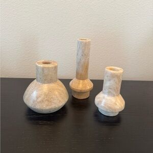Elegant Tan Marble Candleholders